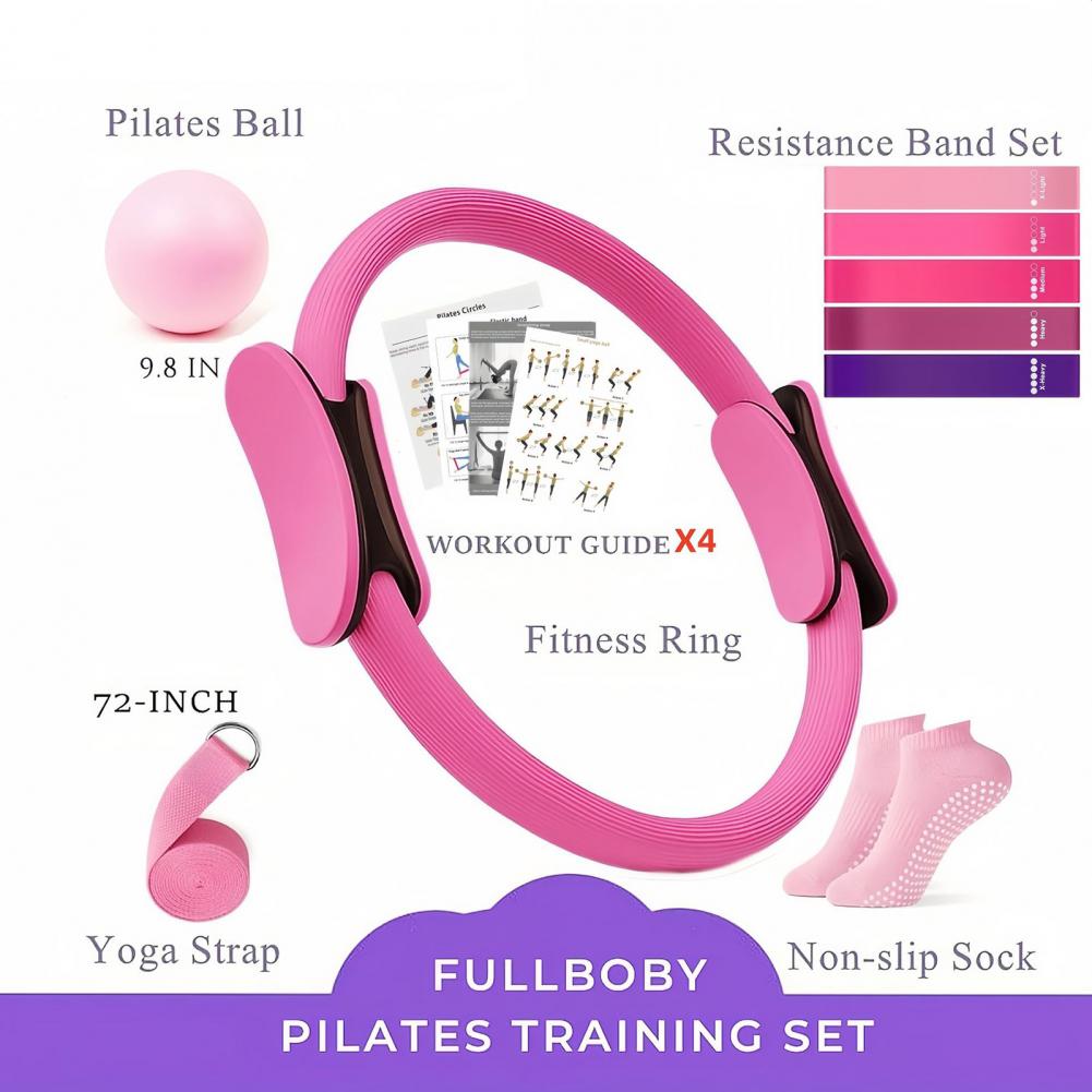 Pilates Yoga Resistance Ring - 9-częściowy zestaw do jogi i fitnessu