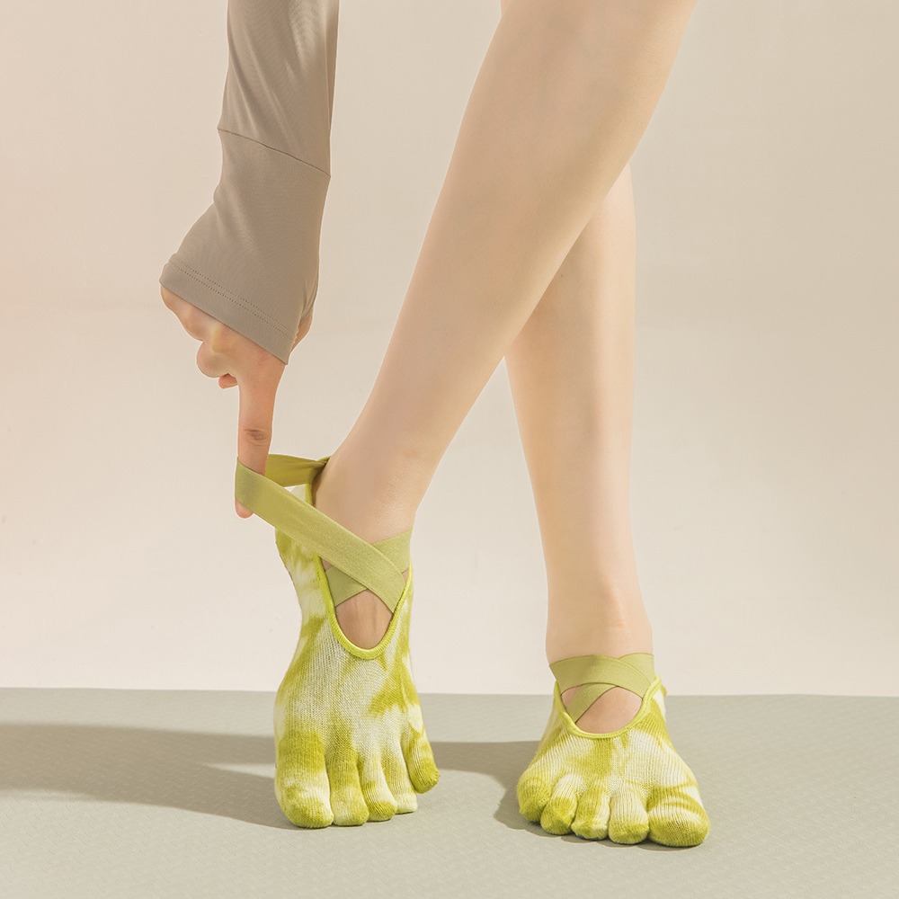 Pilates Yoga Grip Socks - Damskie skarpety z pięcioma palcami do