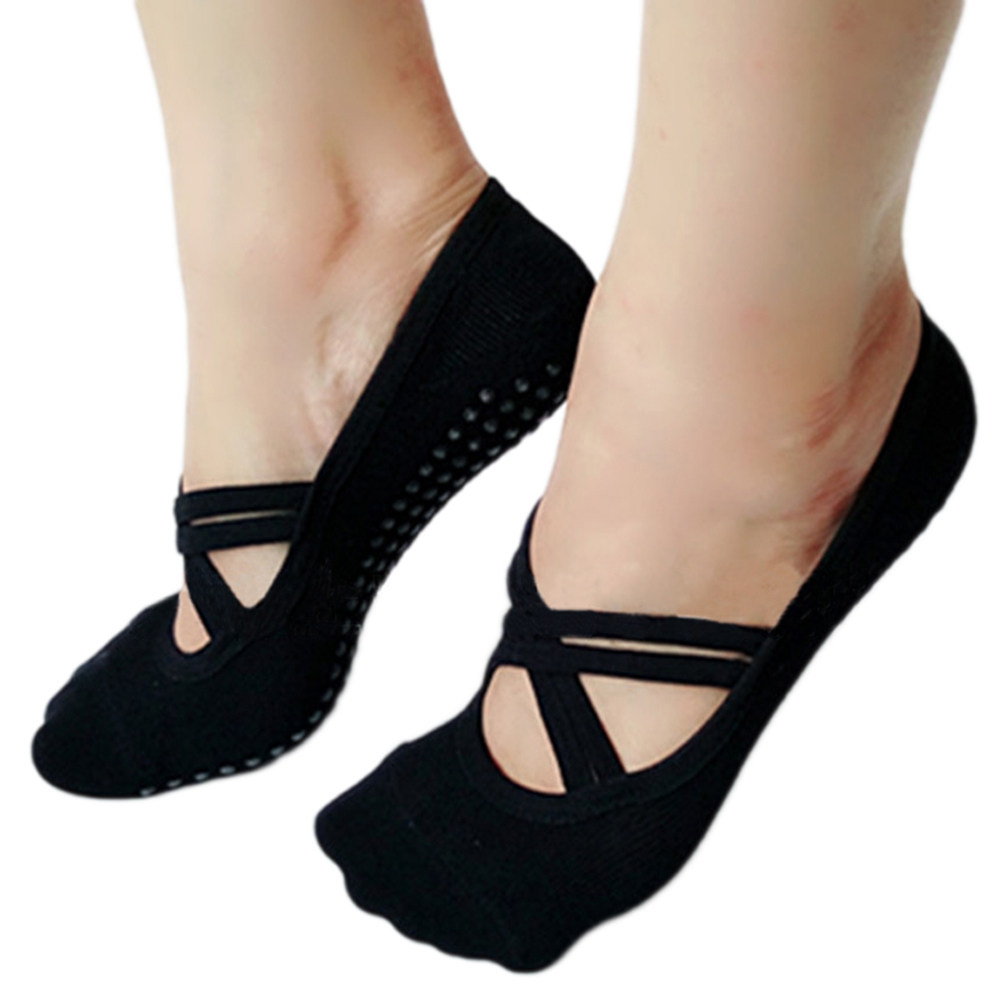 Pilates Yoga Grip Socks - Skarpety do jogi damskie czarne antypoślizgowe