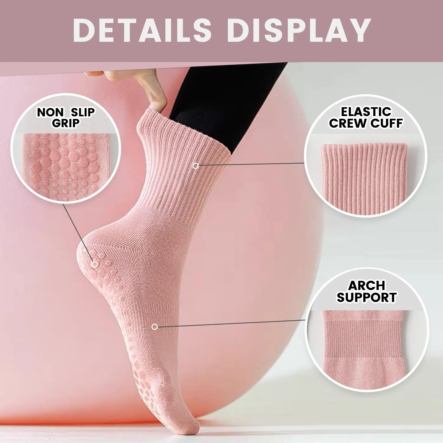 4 pary damskich skarpet do jog – Pilates Yoga Grip Socks recenzja i cena